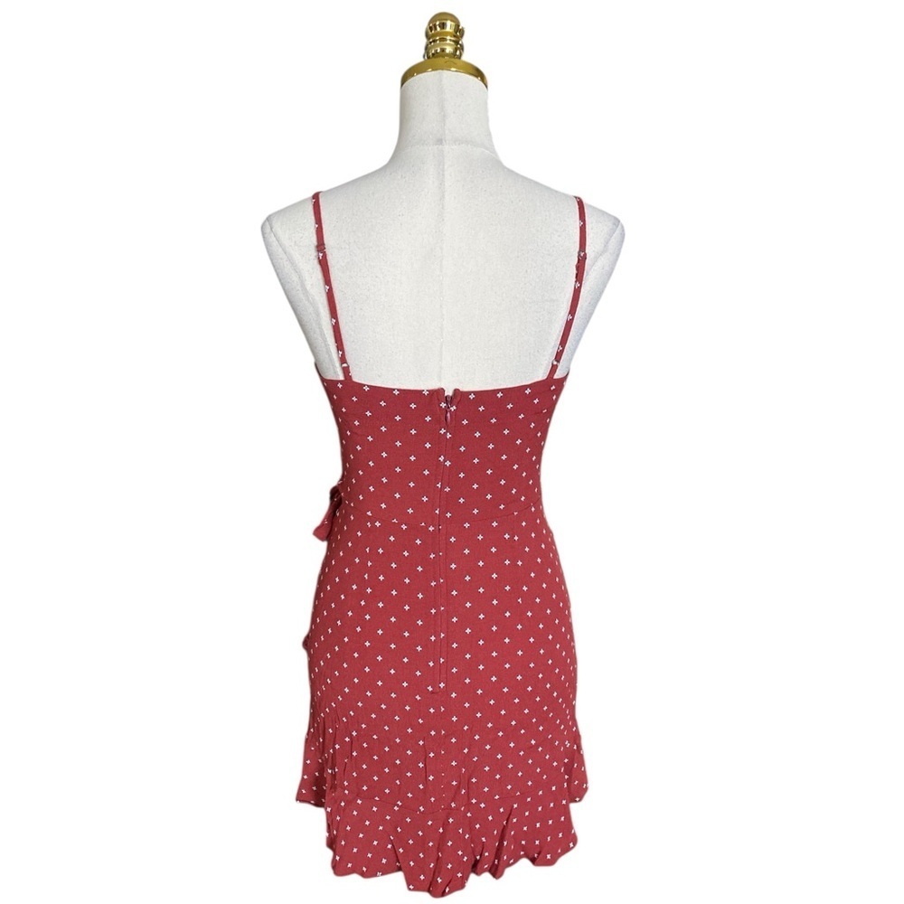 Abercrombie & Fitch Floral Ruffle Hem Faux Wrap Sleeveless Mini Dress Small - Picture 5 of 7